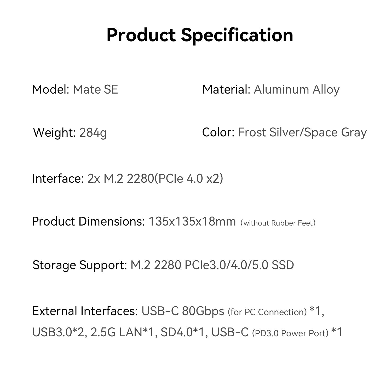Beelink Mate SE 80Gbps SER8、SER9 Pro/Max および SER10 Max 用ドック