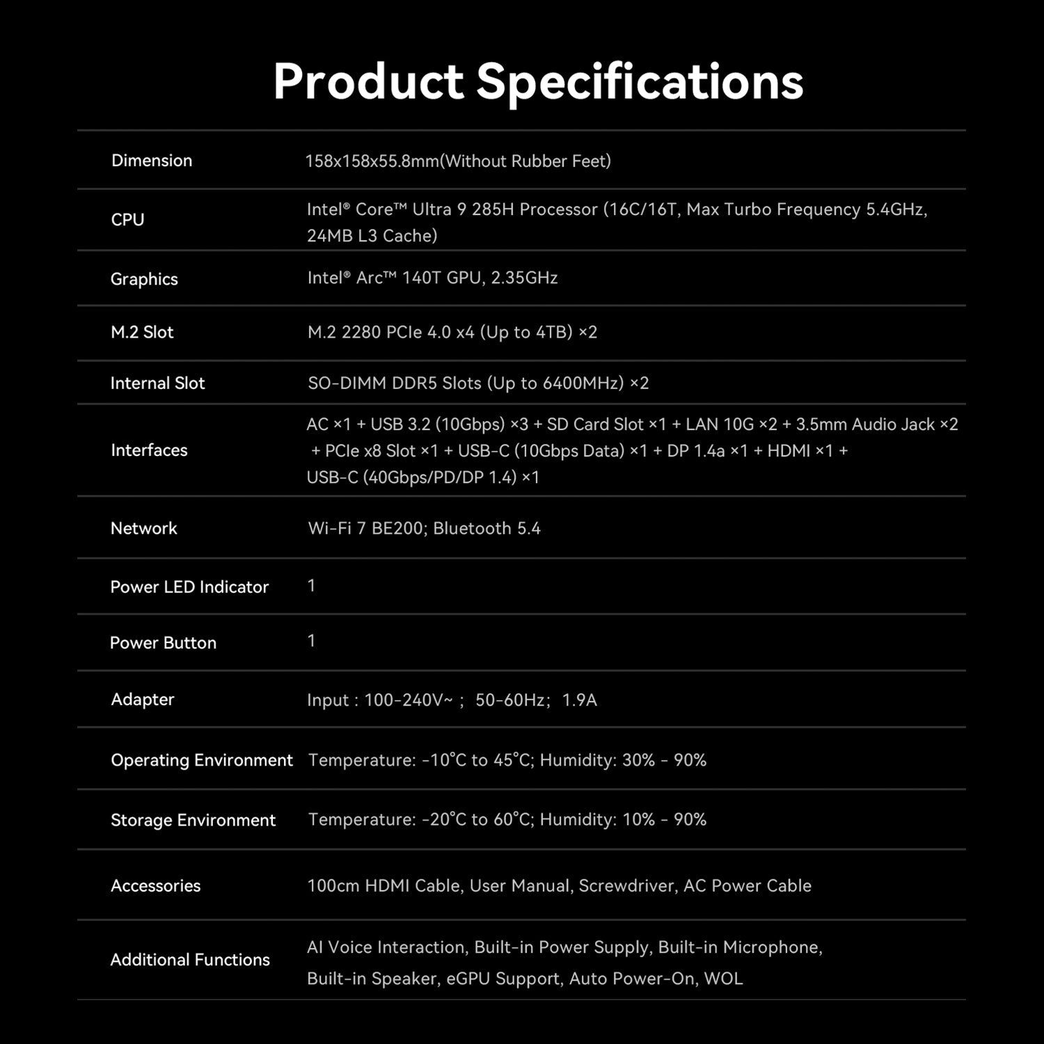 Beelink GTi15 Ultra Intel® Core™ Ultra 9 285H (OpenClaw プリインストール)